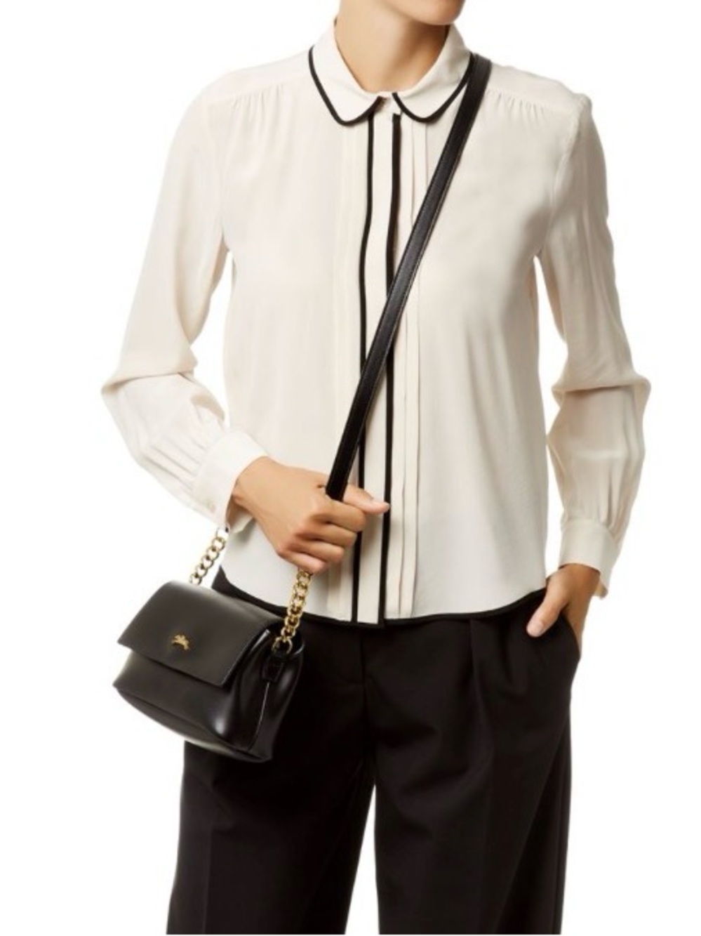 Longchamp Honore 404 Taupe Crossbody Bag with Gold Tone Hardware